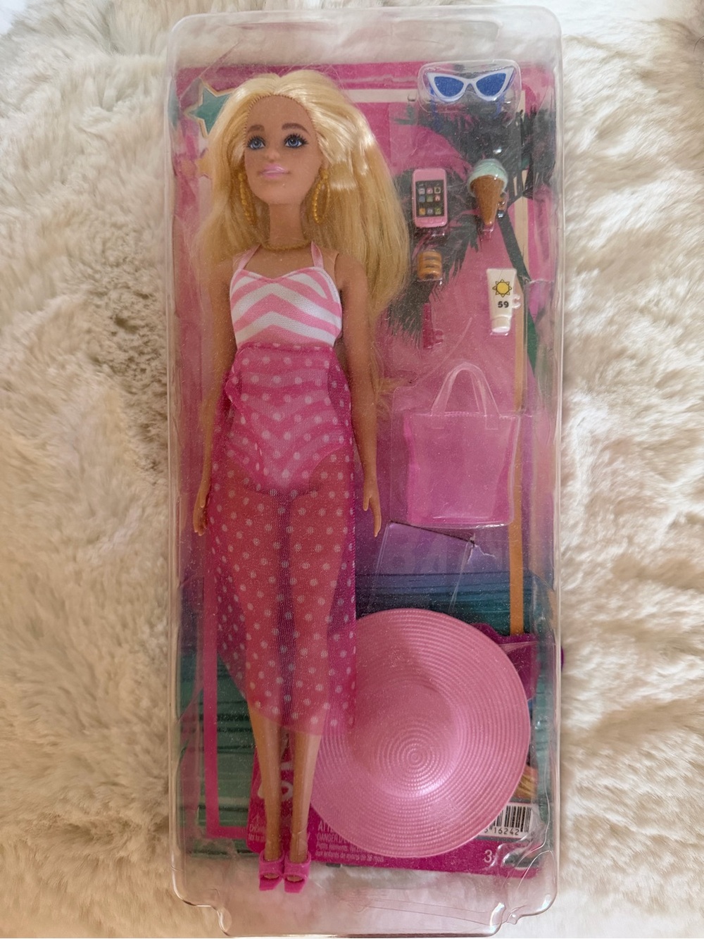 Barbie Pink Beach Doll with Beach Accessories NWOT
